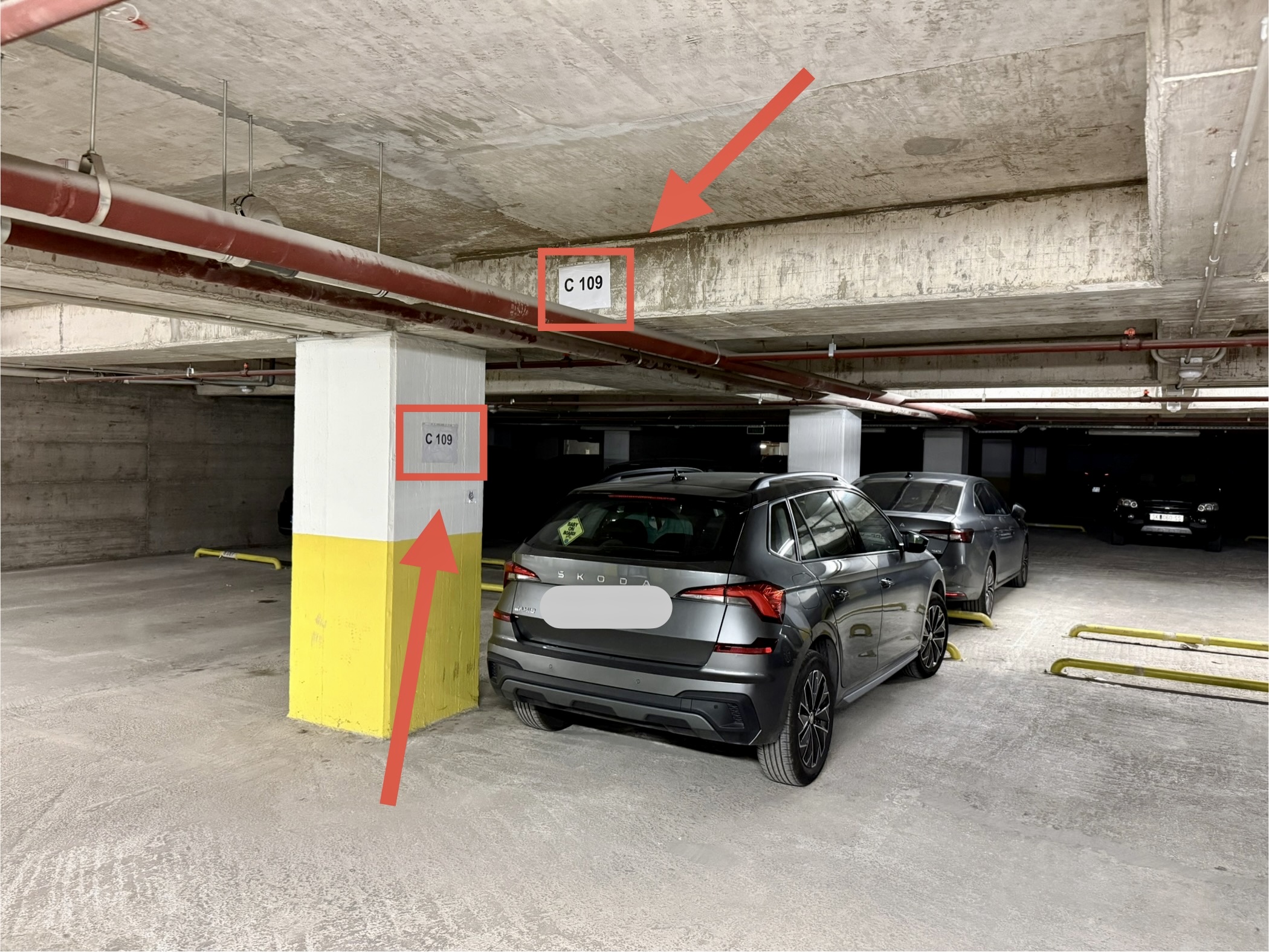 Parking Spot C109 in the underground garage