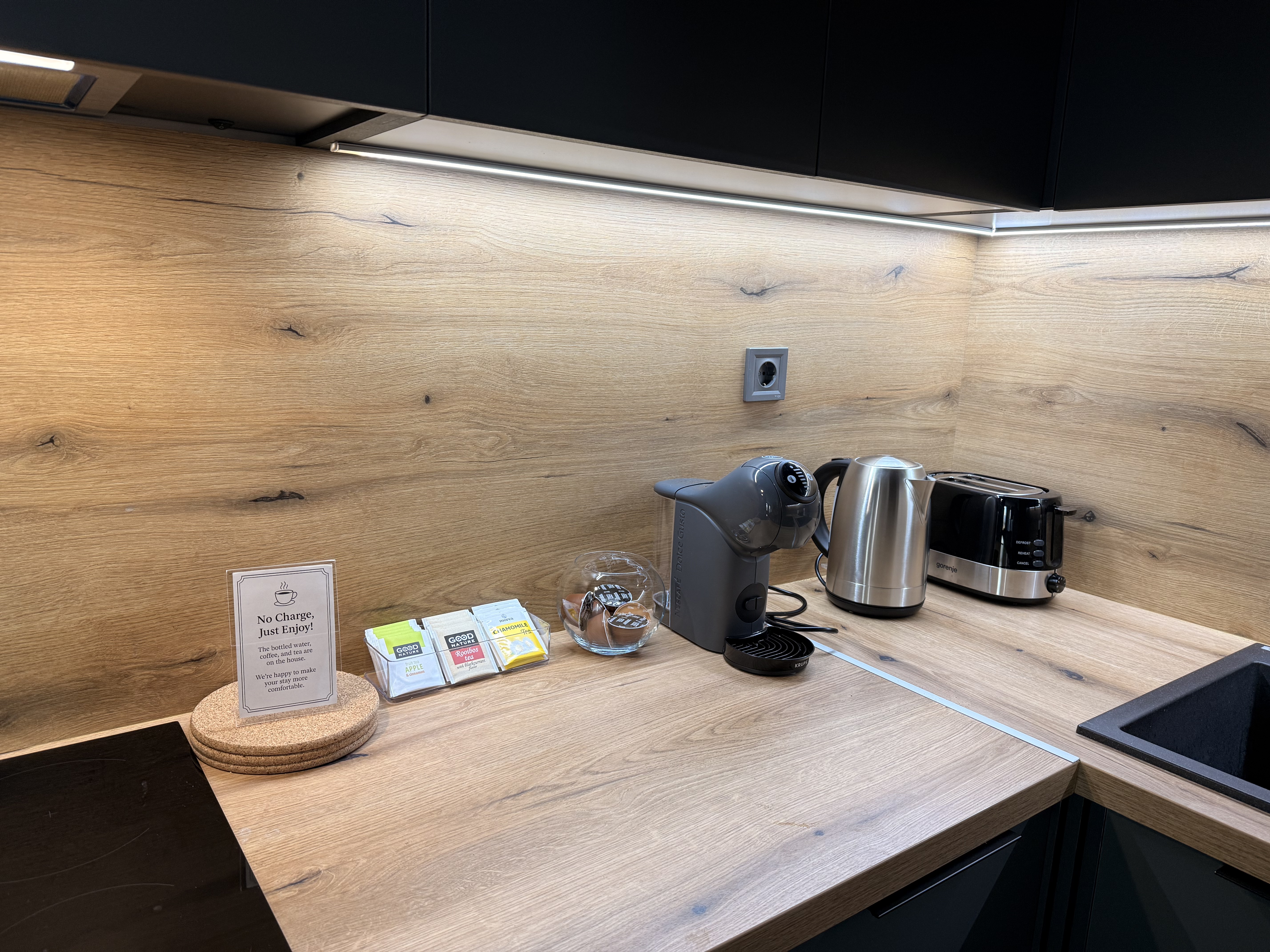 Close-up of under-cabinet light