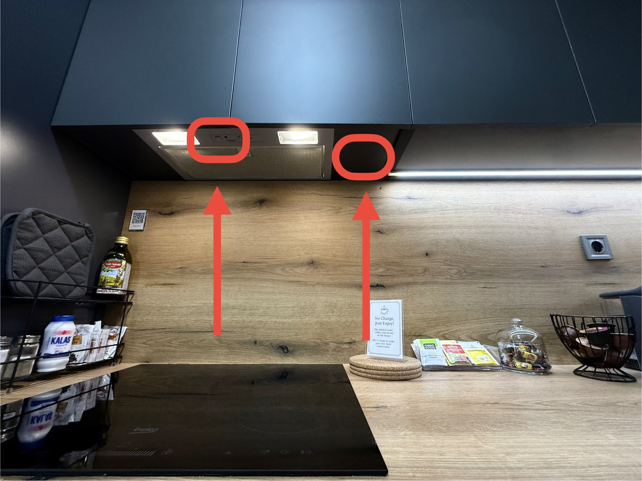 Switch location beneath hood