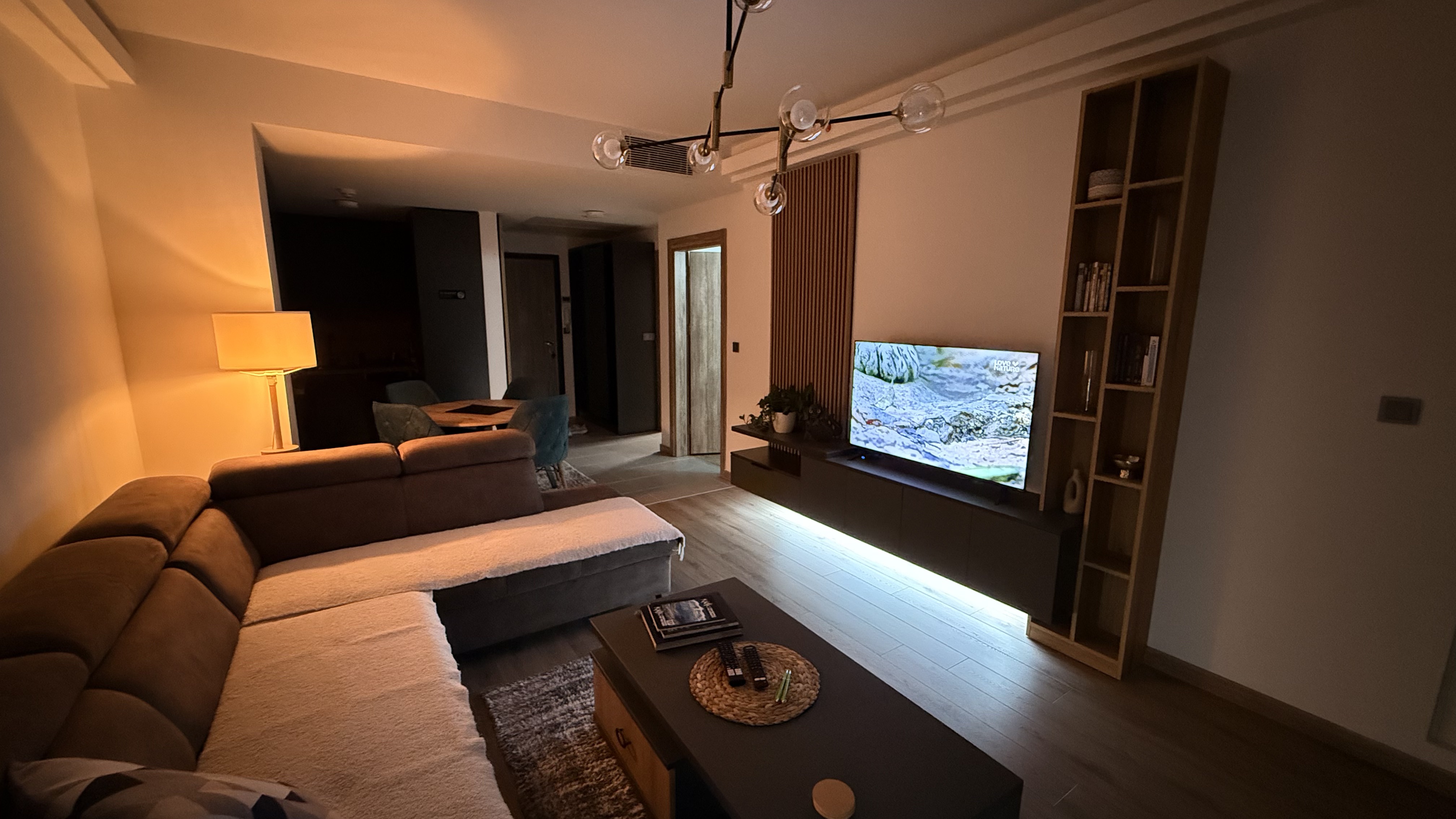 TV cabinet with ambient light